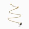 18K YELLOW GOLD ONYX AND DIAMOND MINI NECKLACE