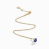 18K YELLOW GOLD LAPIS LAZULI AND DIAMOND MINI NECKLACE