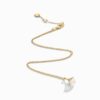 18K YELLOW GOLD MOON STONE AND DIAMOND MINI NECKLACE