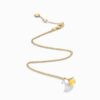 18K YELLOW GOLD YELLOW QUARTZITE AND DIAMOND MINI NECKLACE