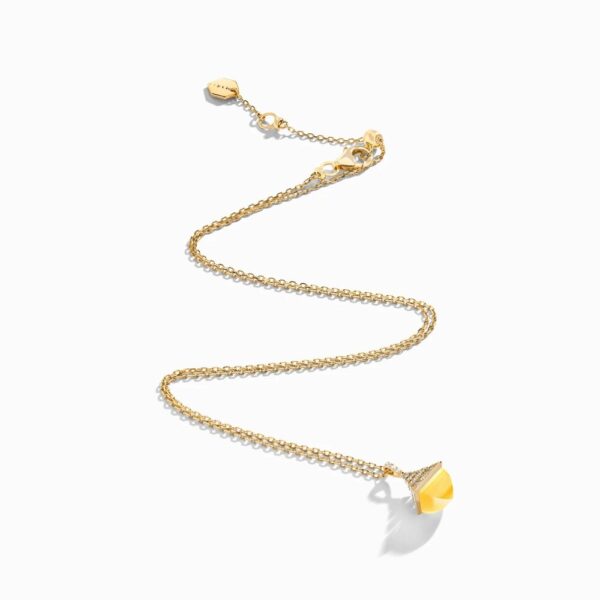 18K YELLOW GOLD YELLOW QUARTZITE AND DIAMOND MINI NECKLACE