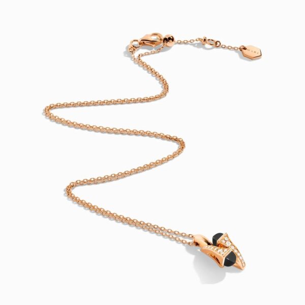 18K ROSE GOLD ONYX AND DIAMOND NECKLACE
