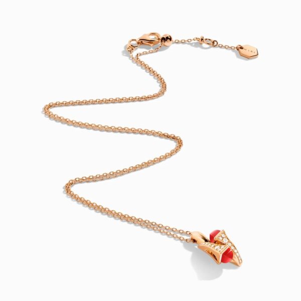 18K ROSE GOLD RED AGATE AND DIAMOND NECKLACE