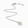 18K WHITE GOLD YELLOW QUARTZITE AND DIAMOND NECKLACE