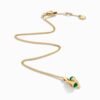 18K YELLOW GOLD GREEN AGATE AND DIAMOND NECKLACE