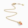 18K YELLOW GOLD RED AGATE AND DIAMOND NECKLACE