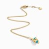18K YELLOW GOLD TURQUOISE AND DIAMOND NECKLACE
