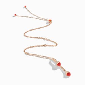 18K ROSE GOLD RED AGATE AND DIAMOND DROP NECKLACE