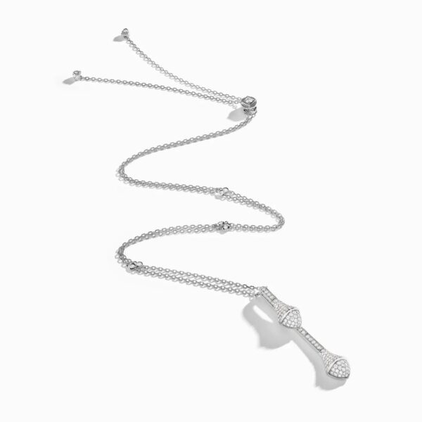 18K WHITE GOLD DIAMOND DROP NECKLACE