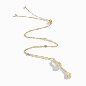 18K YELLOW GOLD DIAMOND DROP NECKLACE