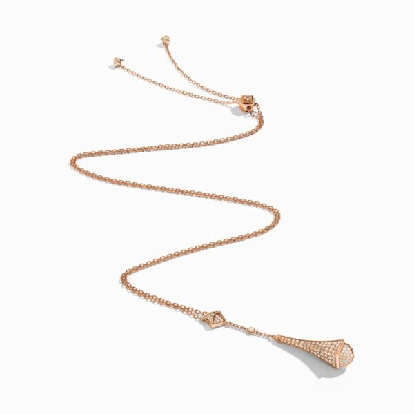 18K ROSE GOLD DIAMOND TEARDROP NECKLACE
