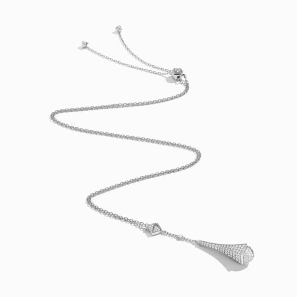 18K WHITE GOLD DIAMOND TEARDROP NECKLACE