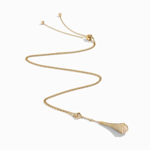 18K YELLOW GOLD DIAMOND TEARDROP NECKLACE