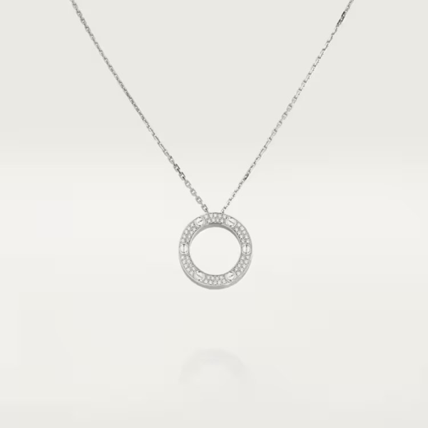 18K WHITE GOLD PAVE DIAMOND NECKLACE