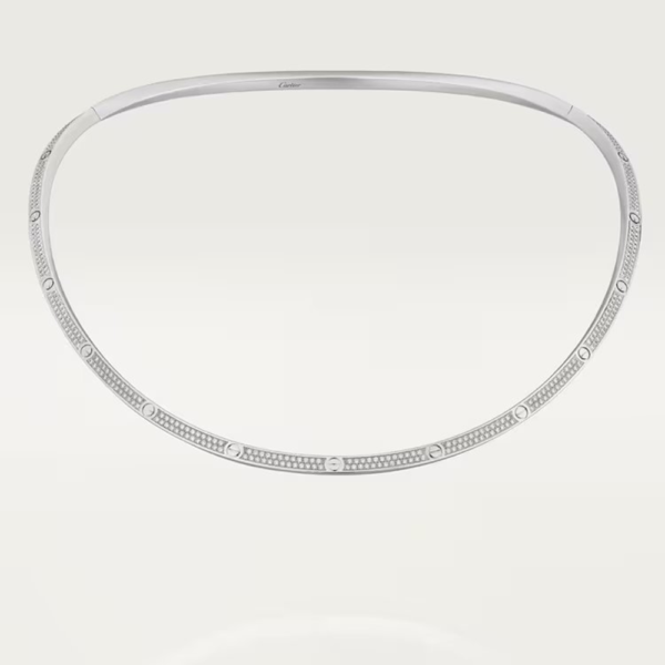 18K WHITE GOLD PAVE DIAMOND NECKLACE