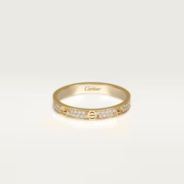 18K YELLOW GOLD PAVE DIAMOND THIN RING