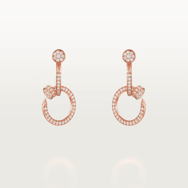 18K ROSE GOLD PAVE DIAMOND DOUBLE EARRING
