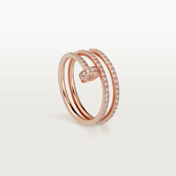 18K ROSE GOLD PAVE DIAMOND DOUBLE THIN RING