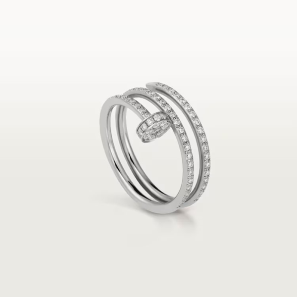 18K WHITE GOLD PAVE DIAMOND DOUBLE THIN RING