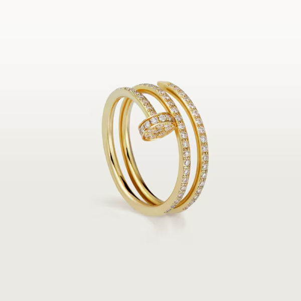 18K YELLOW GOLD PAVE DIAMOND DOUBLE THIN RING