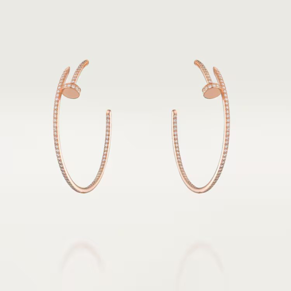 18K ROSE GOLD PAVE DIAMOND HOOP EARRING