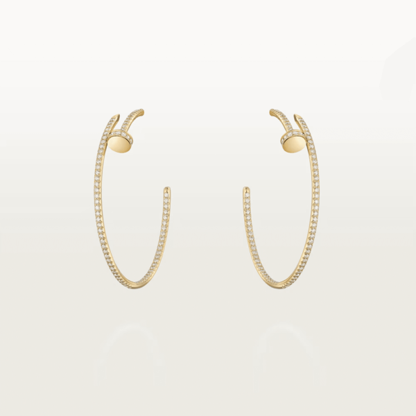 18K YELLOW GOLD PAVE DIAMOND HOOP EARRING
