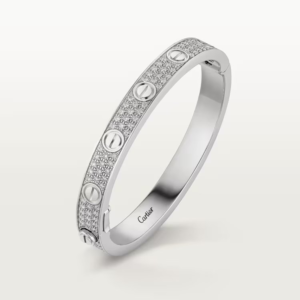 18K WHITE GOLD PAVE DIAMOND THICK BRACELET