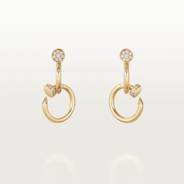 18K YELLOW GOLD DIAMOND DOUBLE EARRING