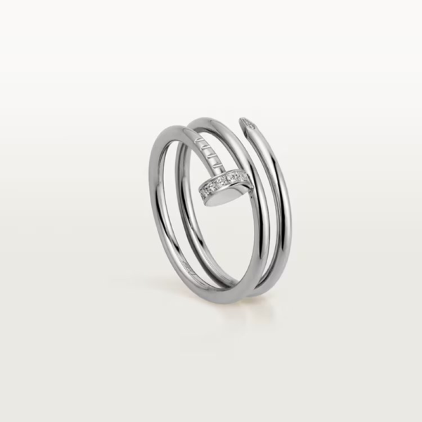 18K WHITE GOLD DIAMOND DOUBLE THIN RING