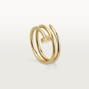18K YELLOW GOLD DIAMOND DOUBLE THIN RING
