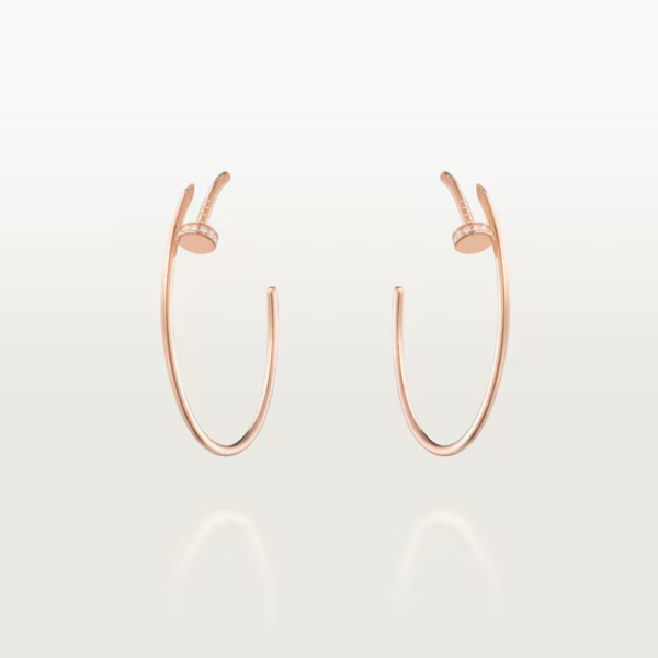 18K ROSE GOLD DIAMOND HOOP EARRING