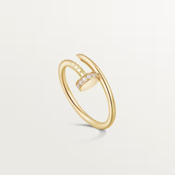 18K YELLOW GOLD DIAMOND ON TIP THIN RING