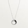 18K WHITE GOLD ONYX, CERAMIC, EMERALD AND DIAMOND NECKLACE