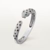 18K WHITE GOLD ONYX, EMERALD AND DIAMOND BANGLE