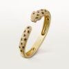 18K YELLOW GOLD ONYX, EMERALD AND DIAMOND BANGLE
