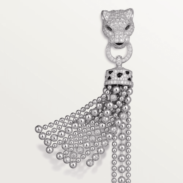 18K WHITE GOLD ONYX, EMERALD AND DIAMOND BRACELET