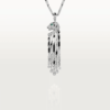 18K WHITE GOLD ONYX, EMERALD AND DIAMOND NECKLACE