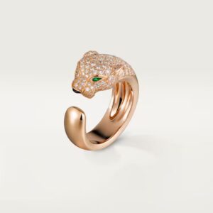 18K ROSE GOLD ONYX, EMERALD AND DIAMOND THICK RING