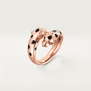 18K ROSE GOLD LACQUER, ONYX AND GARNET RING