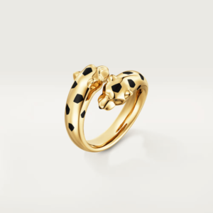18K YELLOW GOLD LACQUER, ONYX AND GARNET RING