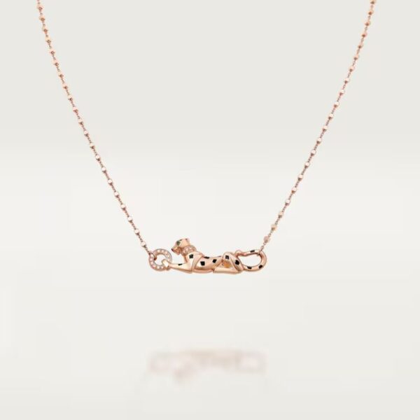 18K ROSE GOLD LACQUER, GARNET AND DIAMOND NECKLACE