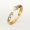 18K YELLOW GOLD BLACK LACQUER, GARNET BANGLE