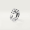 18K WHITE GOLD LACQUER, ONYX AND GARNET THICK RING