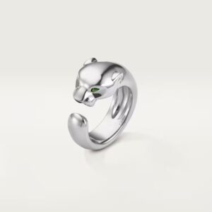 18K WHITE GOLD ONYX AND GARNET THICK RING