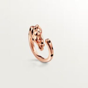 18K ROSE GOLD LACQUER, ONYX AND GARNET RING