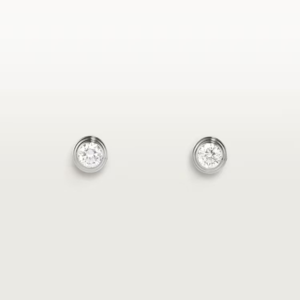 18K WHITE GOLD DIAMOND MEDIUM EARRING