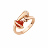 18K ROSE GOLD CARNELIAN AND DIAMOND RING