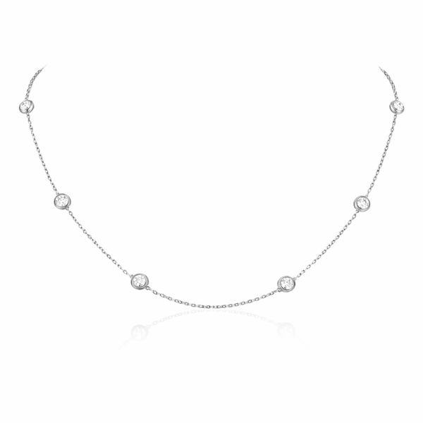 18K WHITE GOLD DIAMOND NECKLACE