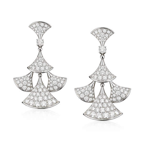 18K WHITE GOLD DIAMOND EARRING