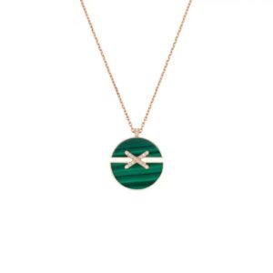 18K ROSE GOLD MALACHITE AND DIAMOND LARGE NECKLACE